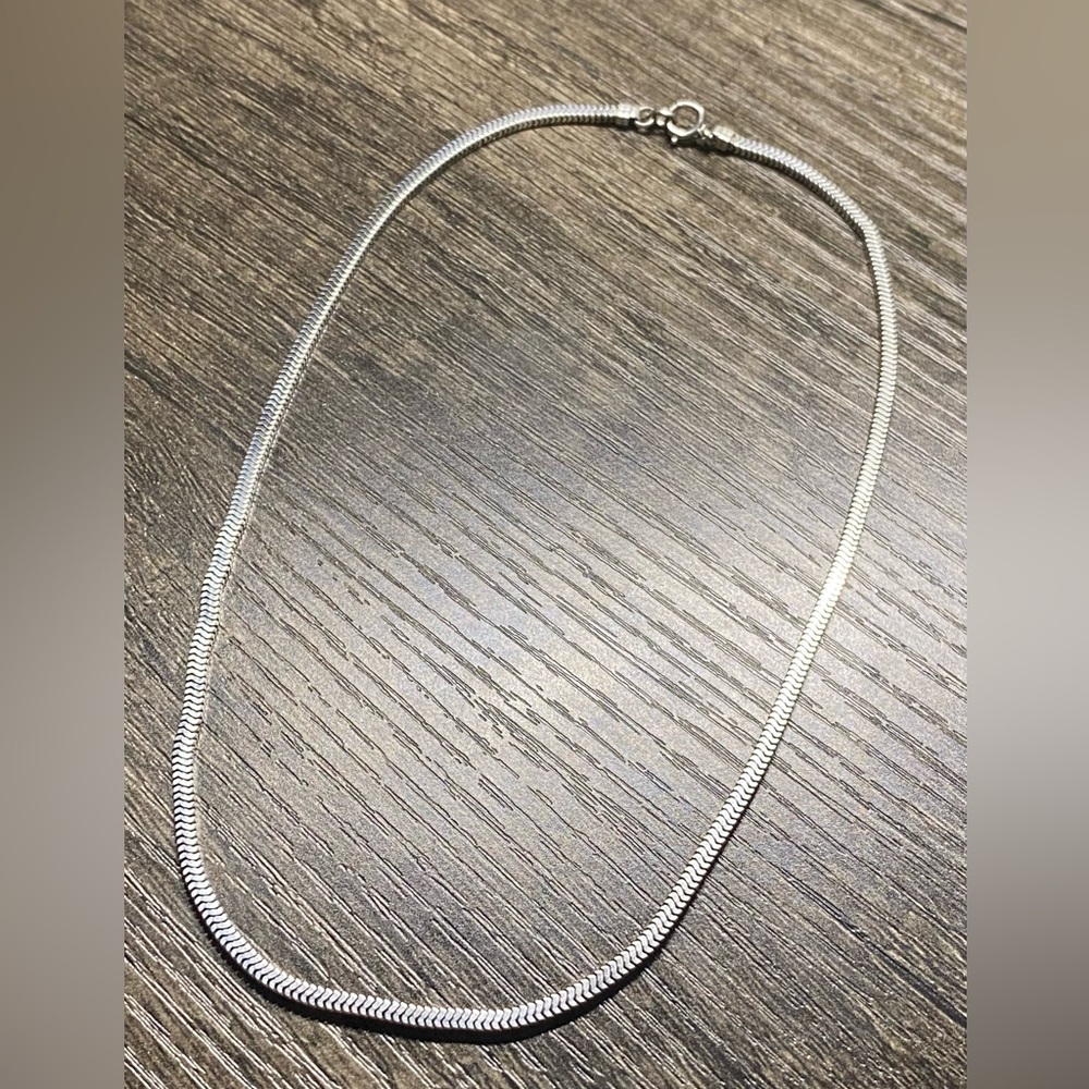O-8: STURDY Sterling High Polished Foxtail / Snake Chain 16” Box - non-twist - Picture 13 of 16
